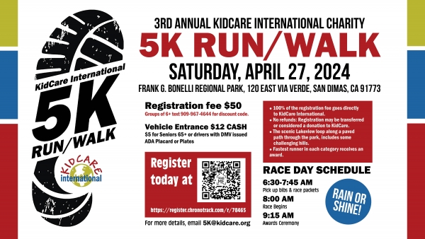 3rd Annual KidCare 5K Fundraiser on Saturday, April 27th!